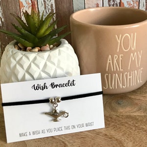 Aladdin's Lamp wish Armband - Charm Wildleder Armband - Aladin Bettelarmband