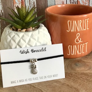 Ananas Wunscharmband - Ananas Charm Wildleder Armband - Australien made