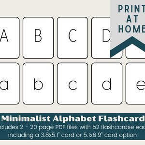 Minimalist Alphabet Flashcards for Toddlers and Preschoolers | ABC Flashcards for Kids | Montessori Learning | Letters | Printable