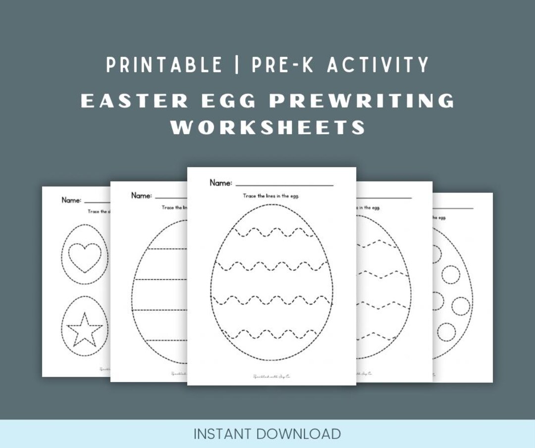 Easter Prewriting Worksheets for Preschoolers | Egg-themed Fine Motor ...
