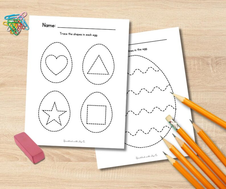 Easter Prewriting Worksheets for Preschoolers | Egg-themed Fine Motor ...