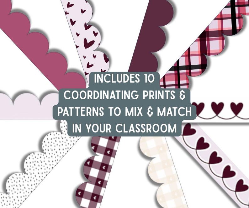 Printable Bulletin Board Borders Bundle | Valentines Day Classroom ...