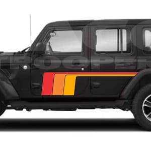 stripe kit compatible with Jeep Wrangler JKU Sahara Rubicon Unlimited retro vintage 80s racing stripe kit sport Off Road Taco Troopers