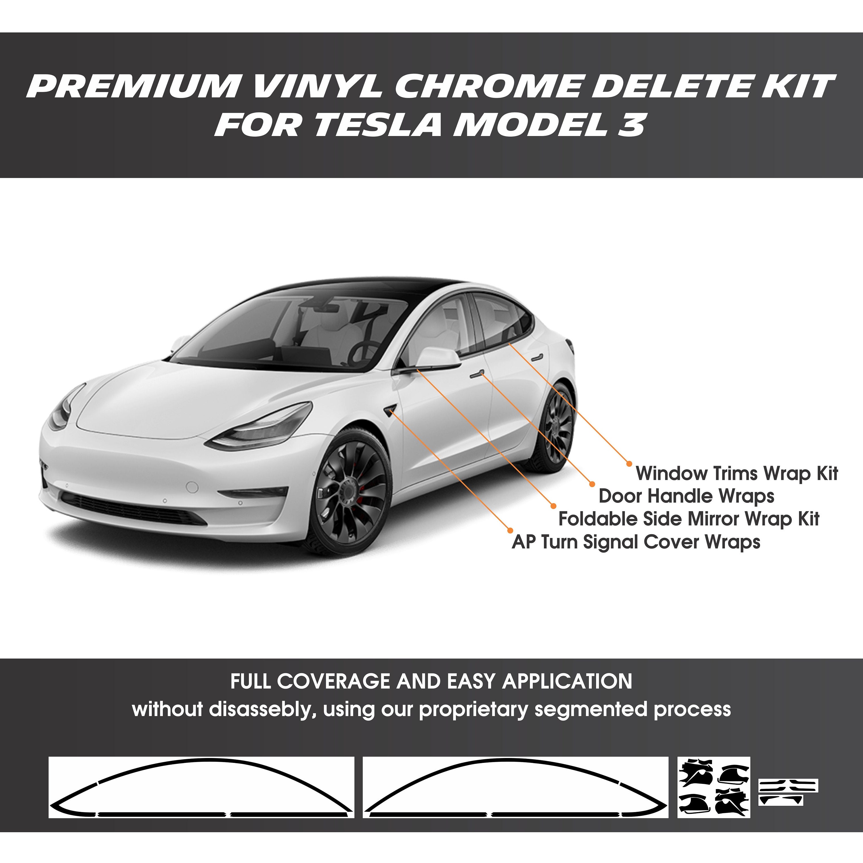 White model 3 clearance chrome delete