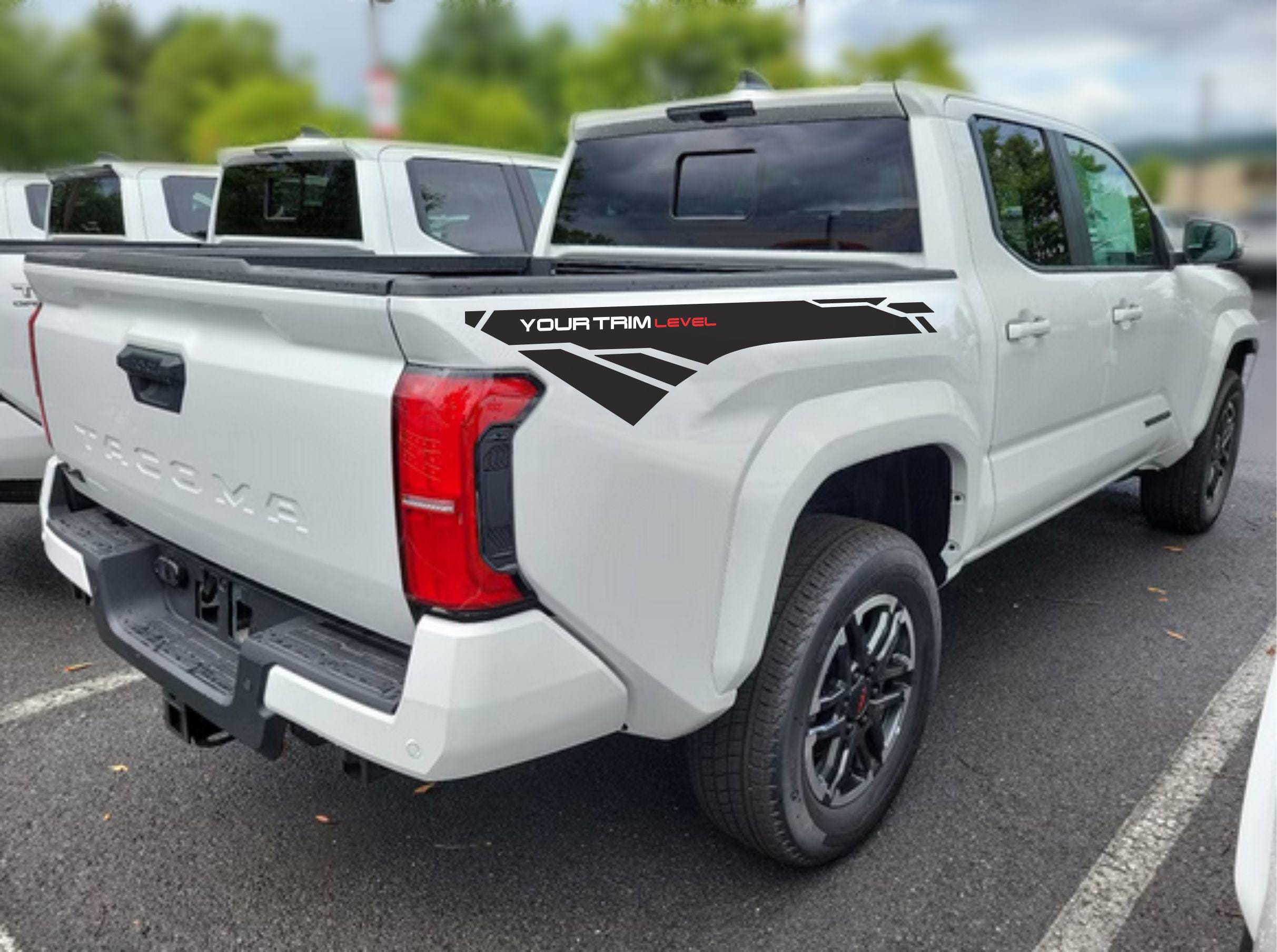 2022-2023 Toyota Tacoma TRD Pro Bedside Letter Inserts – Black & Red OEM Pair PT948-35220-03