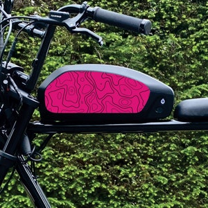 Decal kit for Super73 S2 R and RX battery pack 80s pink and black Topographic Overland retro stripes graphics retrograde