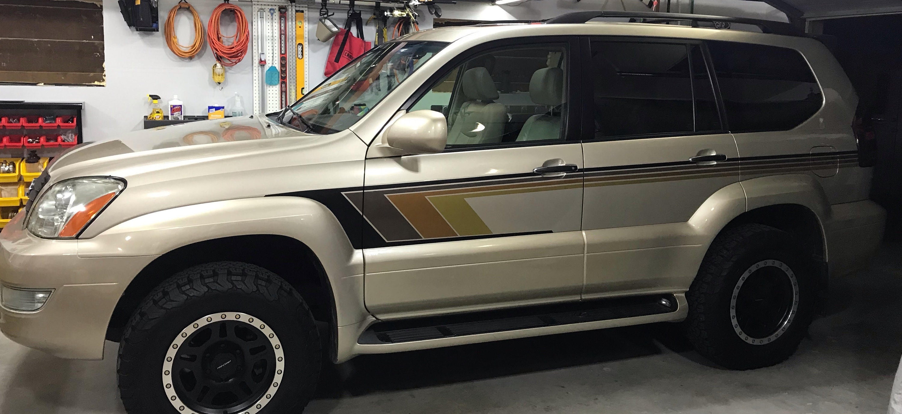 kit - Lexus GX GX470 Taco Troopers retro vintage stripe kit decal graphic package