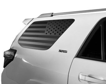 2x American flag decals for 2010-2018 (5th Generation) Toyota 4Runner (matte black)
