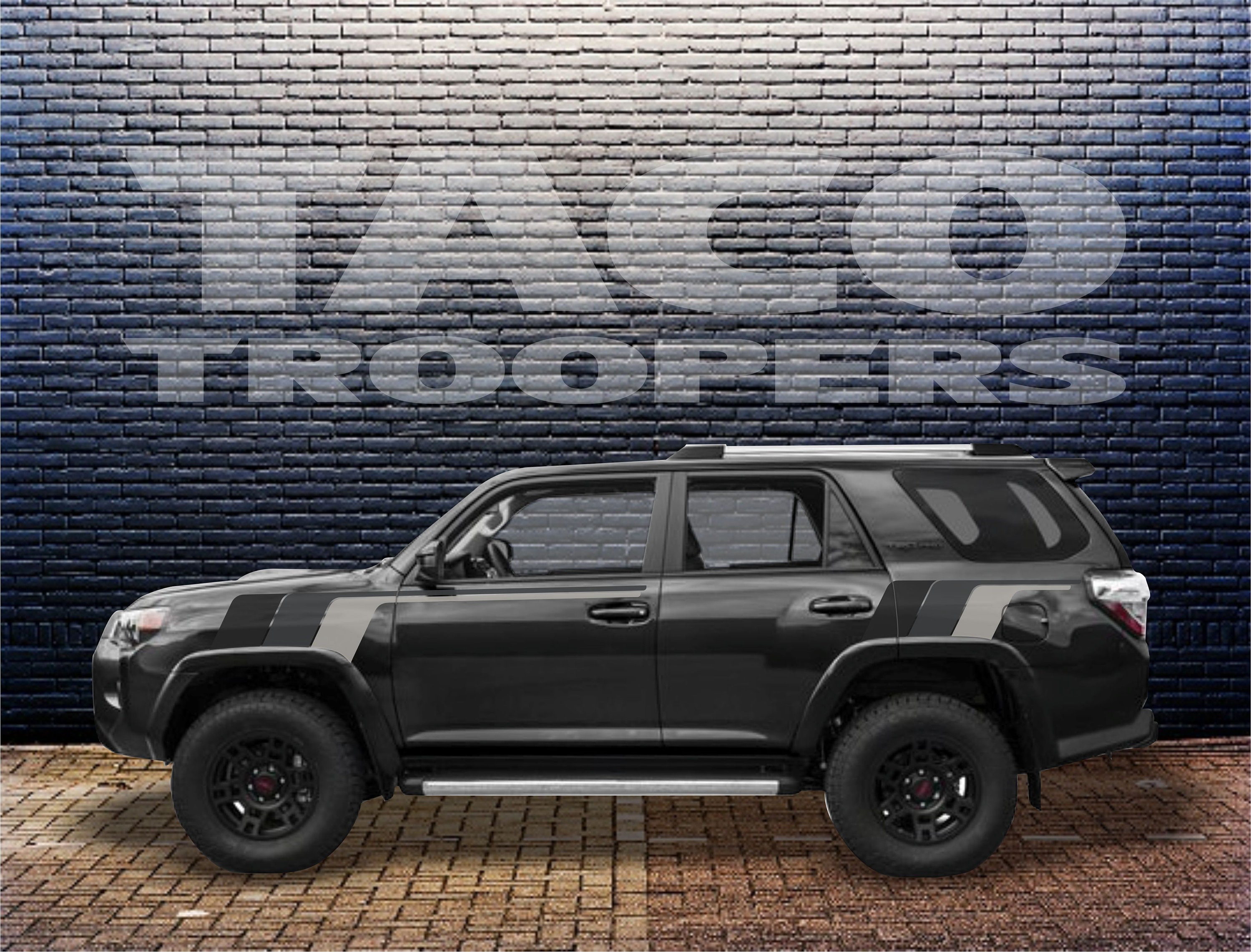 kit - Toyota 4runner TRD Back To The Future monochrome retro vintage stripe kit Sport 4x4 Off Road PRO Taco Troopers decal