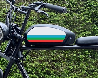 Super73 S2 R および RX バッテリーパック用デカールキット 80 年代 VHS ビデオカセットにインスパイアされたレトログレード、Hyperslow Motors のレトロストライプグラフィック