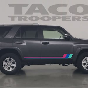 2018 2019 2020 Toyota 5th Gen 4Runner Taco Troopers TRD Back To The Future ombre retro vintage stripe kit 4x4 Off Road PRO decal