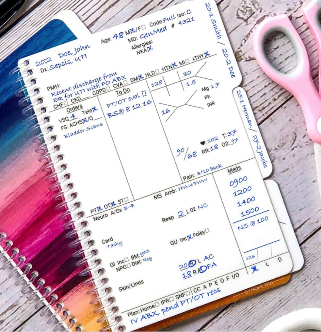 NURSE REPORT SHEET NOTEBOOK: Organizing Notes Shifts and