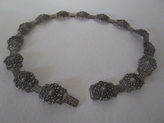 Antique Old Mexico Heavy Fancy Sterling Silver Be… - image 1