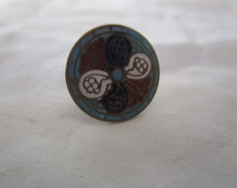 Antique Art Deco Enameled Cuff Button Stud Single