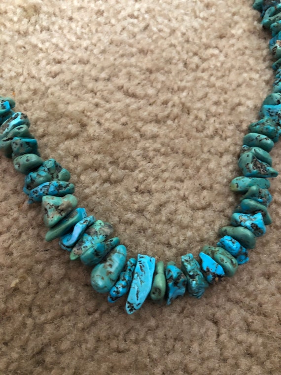 Native American Large Turquoise Stones Necklace F… - image 7