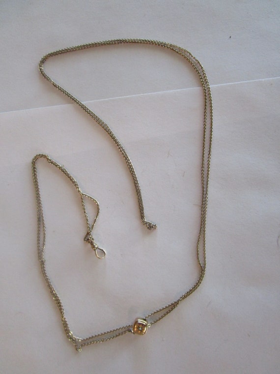 Antique 10K Gold 50" long Pocket Watch Chain Slide