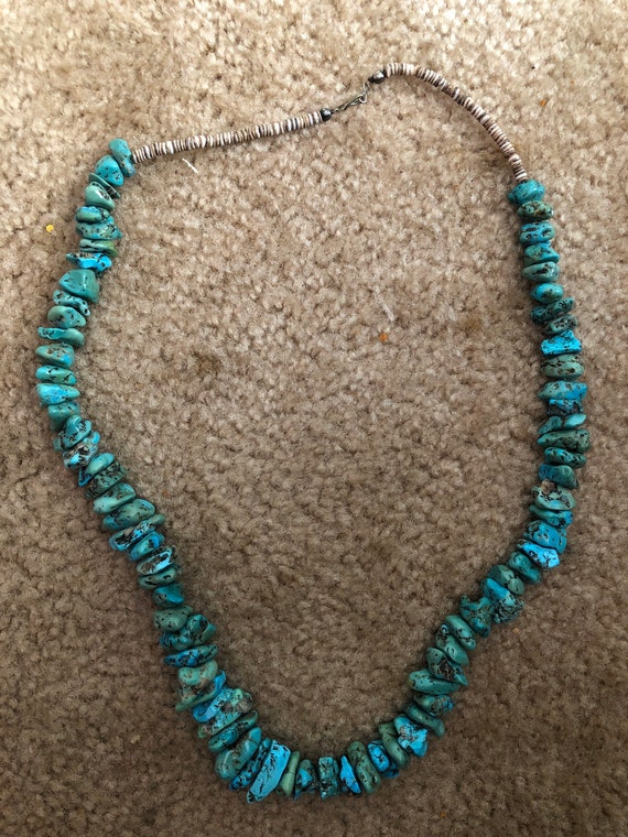 Native American Large Turquoise Stones Necklace F… - image 1