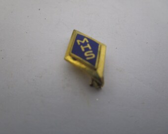 Antique Gold or Gold Filled & Enameled High School Pin
