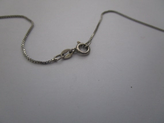 Vintage Italian Sterling Silver Box Chain Necklac… - image 2