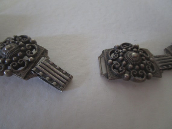 Antique Old Mexico Heavy Fancy Sterling Silver Be… - image 2