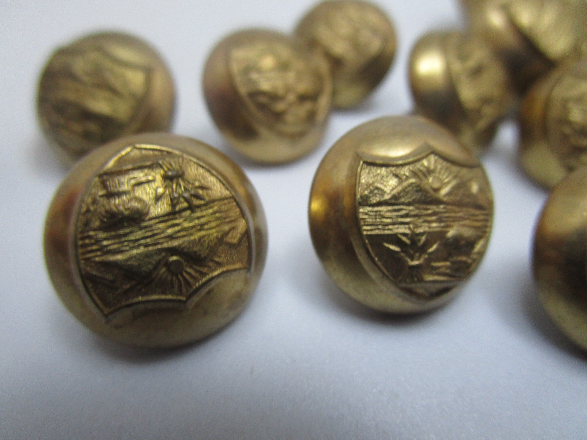 Antique Brass Military Uniform Button Set Pettibone Mfg Co - Etsy