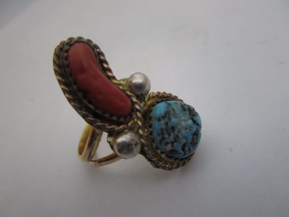 Native American Quality Statement Ring Gold Plate… - image 5