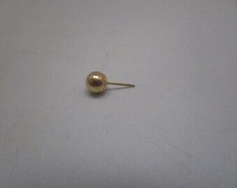 14K Yellow Gold Ball Single Stud Pierced Earrings