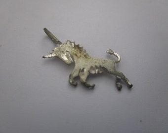Vtg Sterling Silver Fancy " Unicorn " Charm or Necklace Pendant Prancing Unicorn