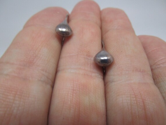 Vtg Sterling Silver Dangle Teardrop Pierced Earri… - image 2