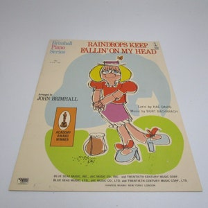 1969 Butch Cassidy and the Sundance Kid &quot; Raindrops Keep Fallin on My Head &quot; Sheet Music