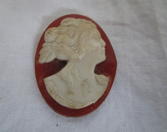 Antique Plastic Faux Cameo Adornment