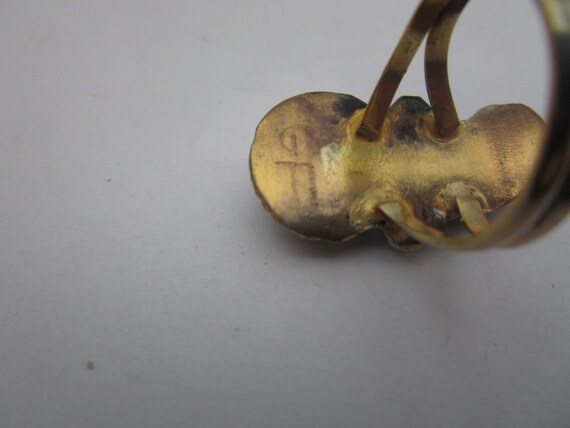 Native American Quality Statement Ring Gold Plate… - image 4