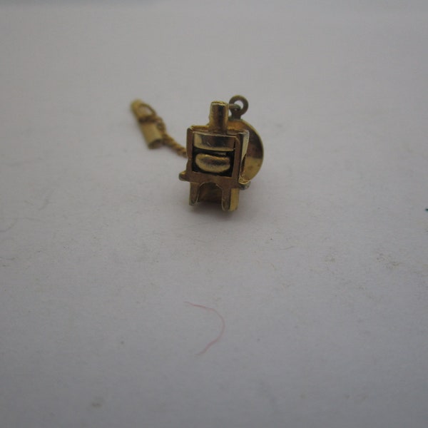 Retro Gold Tone Industrial Tie Tack