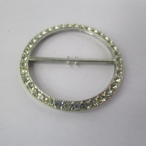Vintage Circle Dress Belt Buckle with Rhinestones