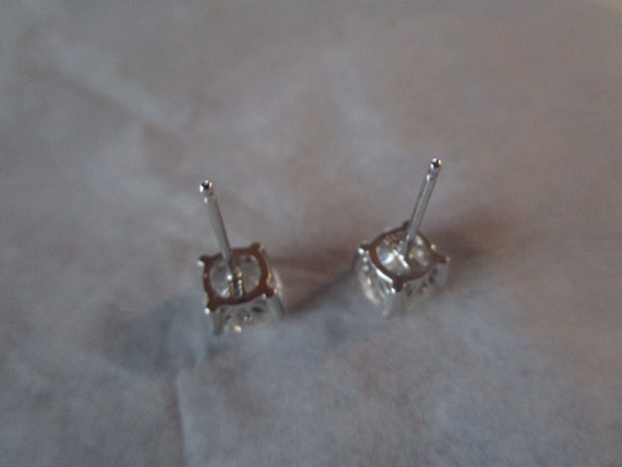 Vtg Sterling Silver & Solitaire CZ Stone Stud Pie… - image 3