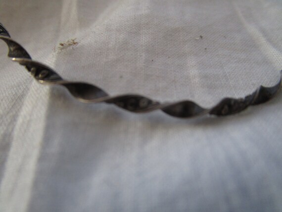 Antique Sterling Silver Fancy Twist Bangle Bracel… - image 3