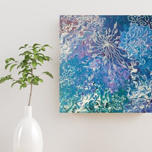 SMALL 10x10 Original Abstract Painting &quot;Winter Wonderland&quot;, Acrylic Painting, Ready-to-hang painting, Office Decor