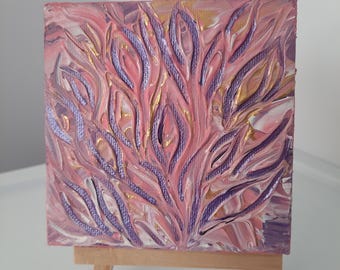 Regalo artistico "Armonia" per la Festa della Mamma - Mini dipinto astratto originale con cavalletto