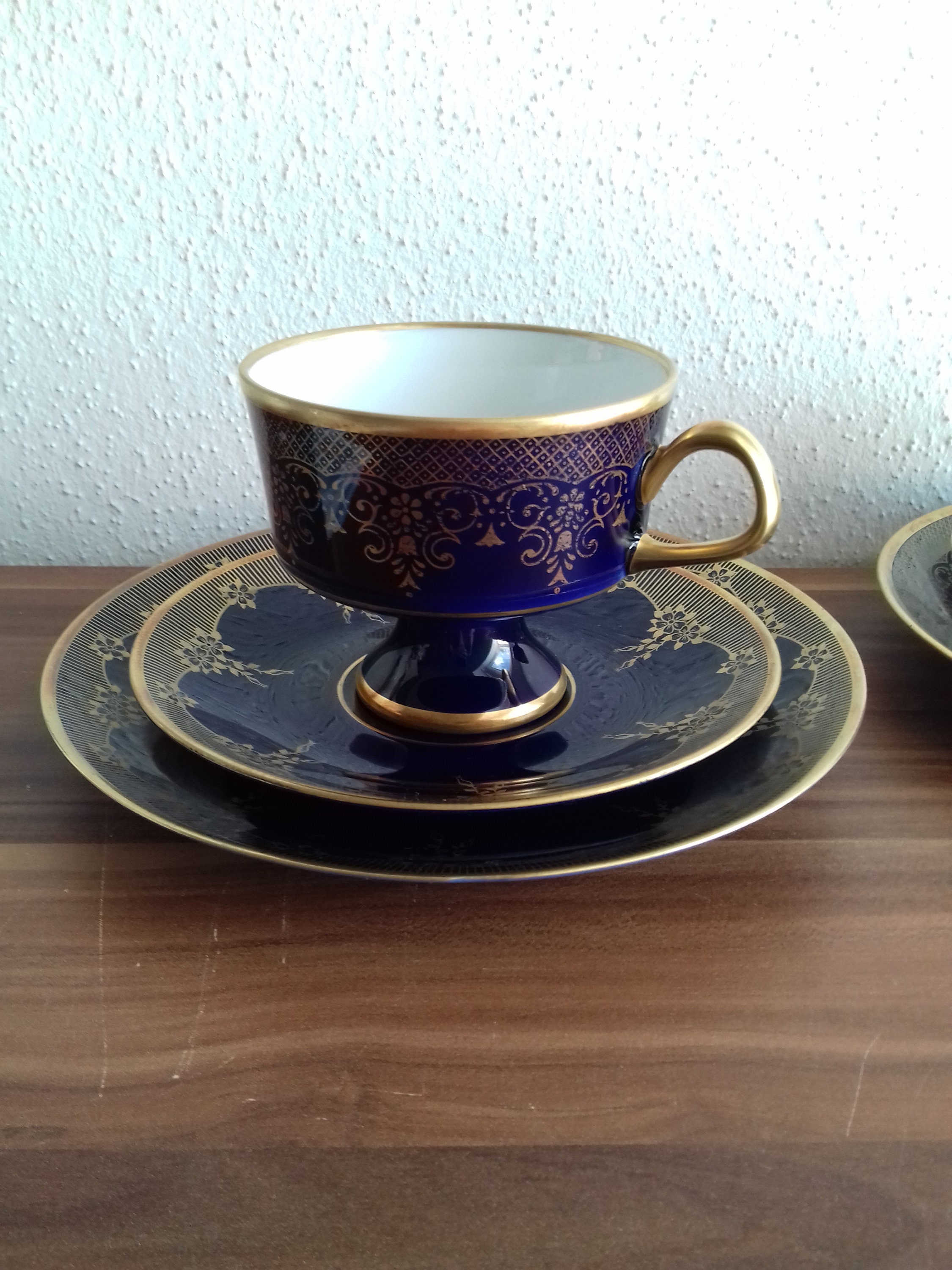 Sammeltasse Sammelgedeck Lichte Porzellan echt kobalt blau Etsy