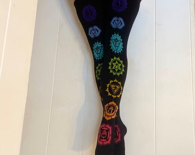 Thigh High Socks Yoga Socks Hot Yoga Socks Chakra Thigh Etsy
