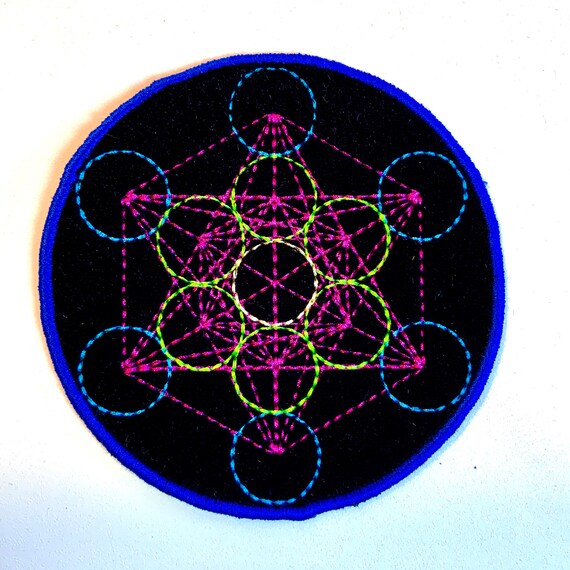 Velvet Patch Tie Dyed Patch Metatrons Cube Patch Iron on Etsy