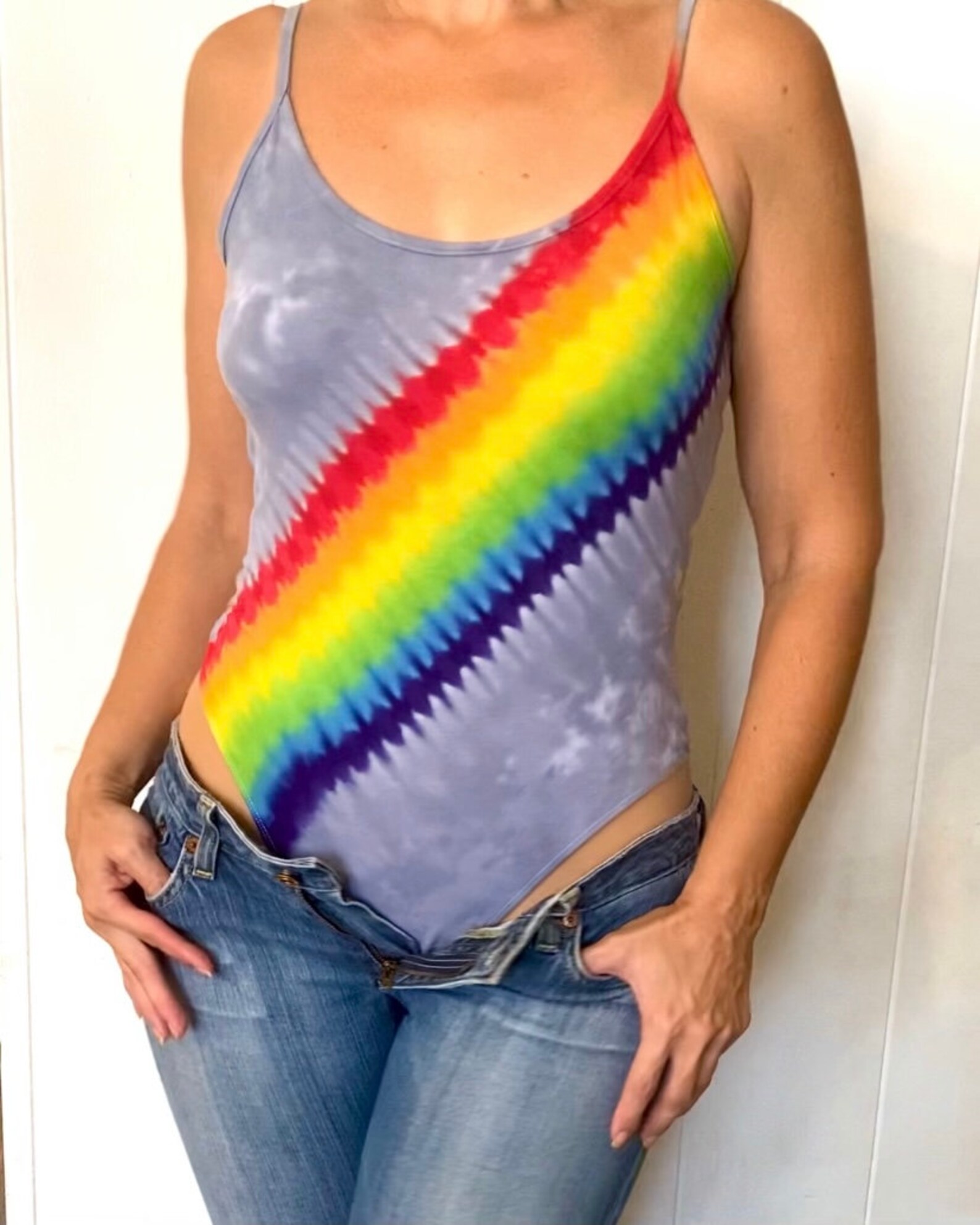 Pride Bodysuit Rainbow Tie Dye Bodysuit Tie Dyed Leotard Etsy