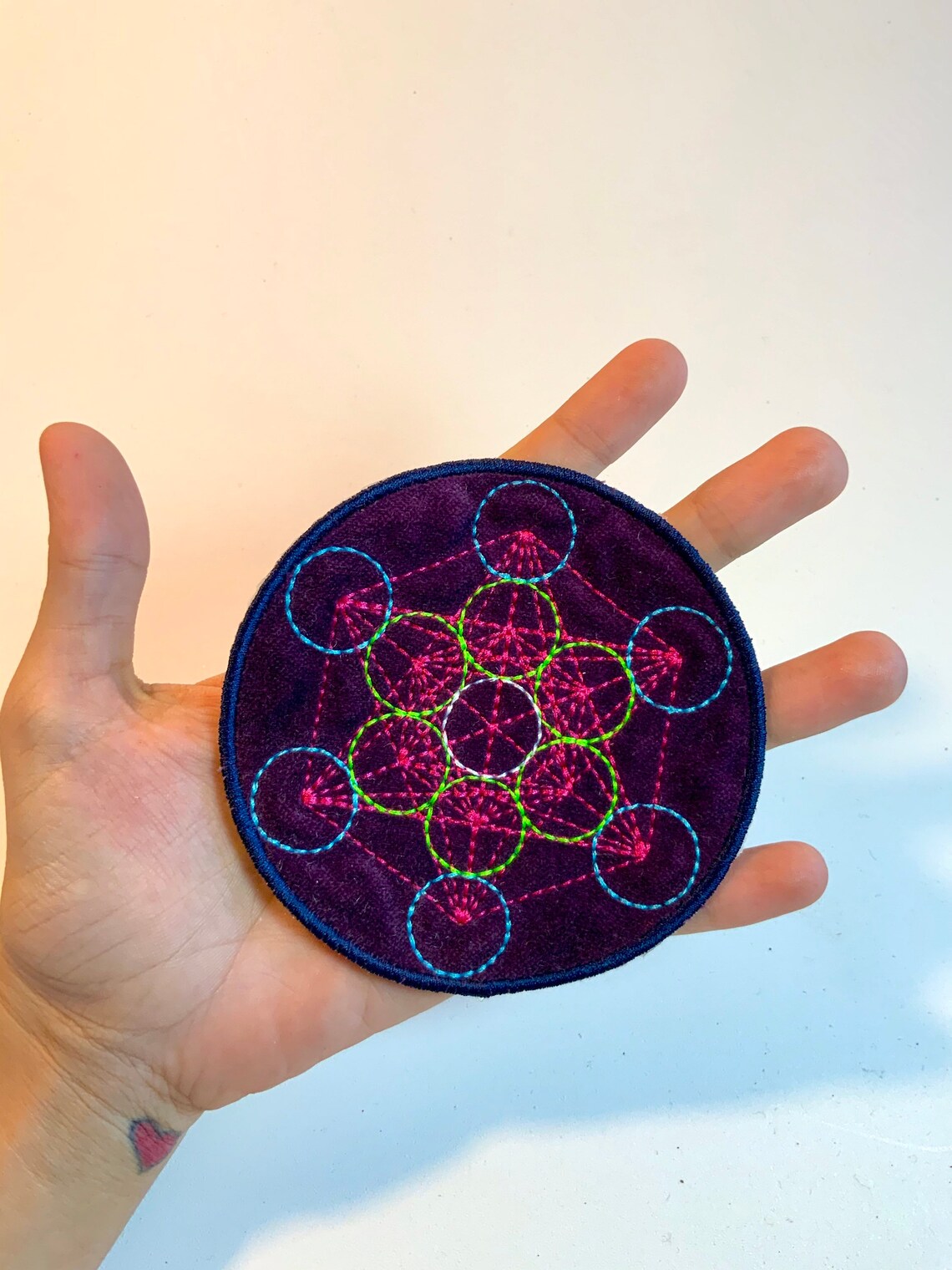 Velvet Patch Tie Dyed Patch Metatrons Cube Patch Etsy