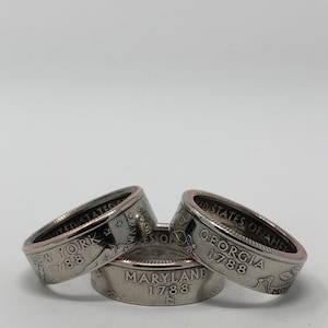 State Quarter Coin Ring made from genuine US Quarter
