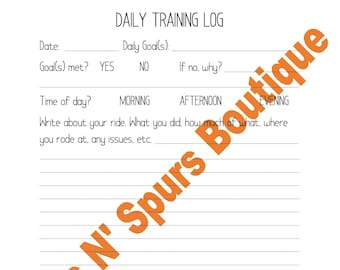 Equine Daily Training Log