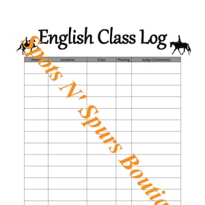 English Class Log