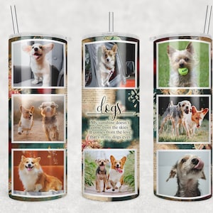 Chiens Tumbler Wrap Sublimation Fichier PNG avec Design vintage | Téléchargement numérique