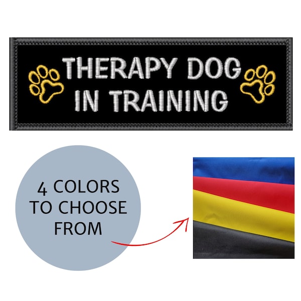 Embroidered 2"x6" Patch for Therapy Dogs In Training with Paws | Working Dog Patch