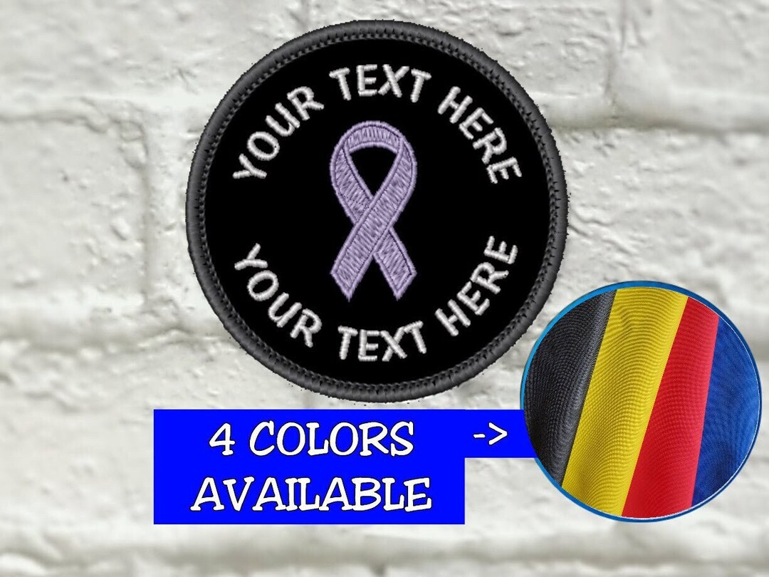 Dogpatch Ribbon Personalized Custom Patch With Awareness Ribbon | 3-inch Round Patch ...