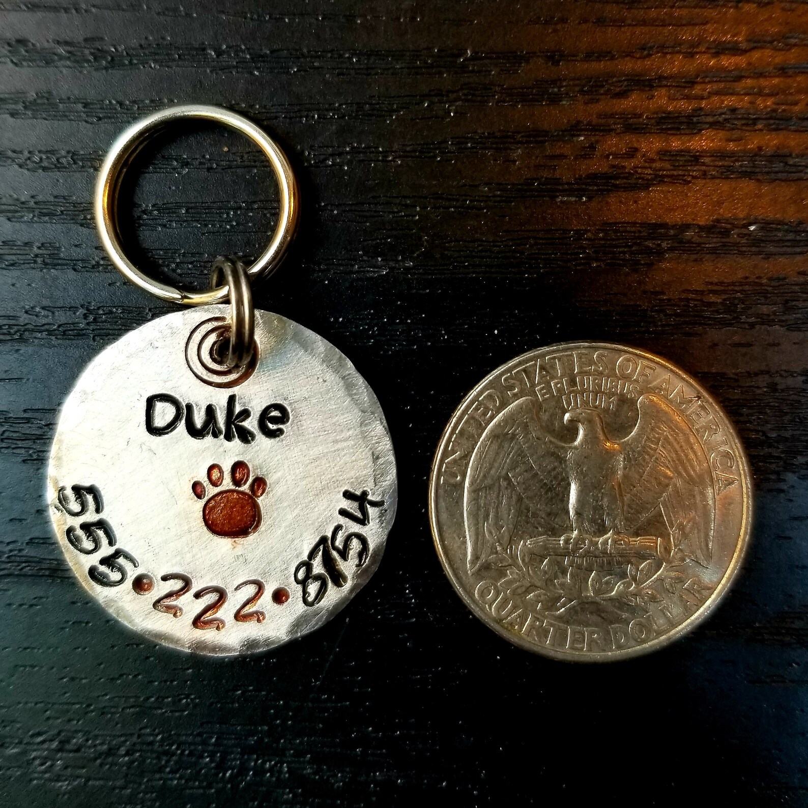 Cat ID Tag With Paw Design Stamp Cat Tag Cat Identification Etsy